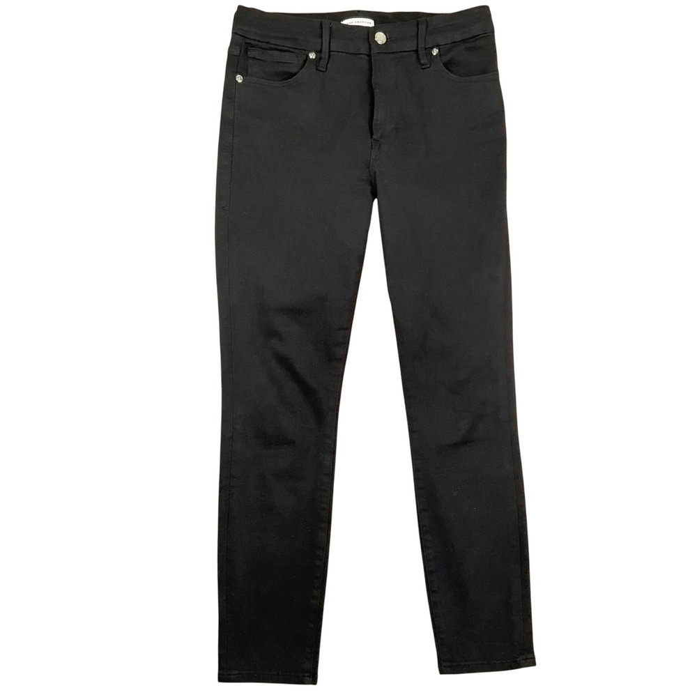 Good American Jeans Womens 6/28 Black High Rise Skinny Stretch Denim‎